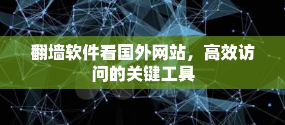 翻墙软件看国外网站，高效访问的关键工具