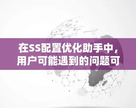 在SS配置优化助手中，用户可能遇到的问题可能包括以下几点