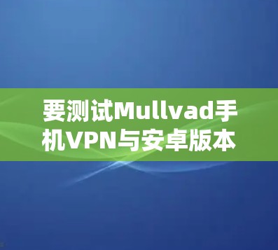 要测试Mullvad手机VPN与安卓版本的连接功能，请按照以下步骤操作
