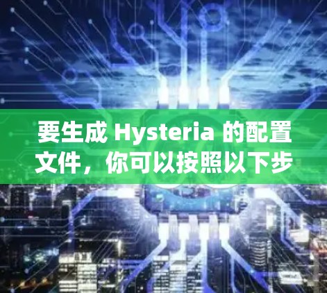 要生成 Hysteria 的配置文件，你可以按照以下步骤操作