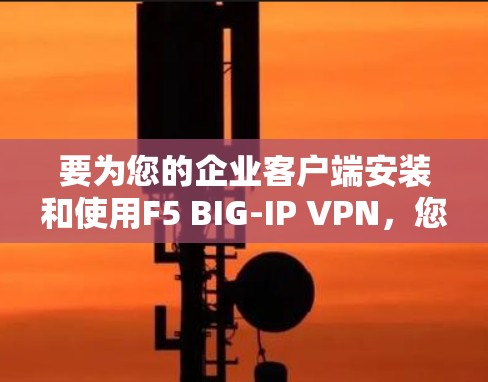 要为您的企业客户端安装和使用F5 BIG-IP VPN，您可以按照以下步骤进行